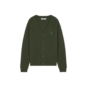 Maison Kitsune Bold Fox Head Patch Knitted Cardigan