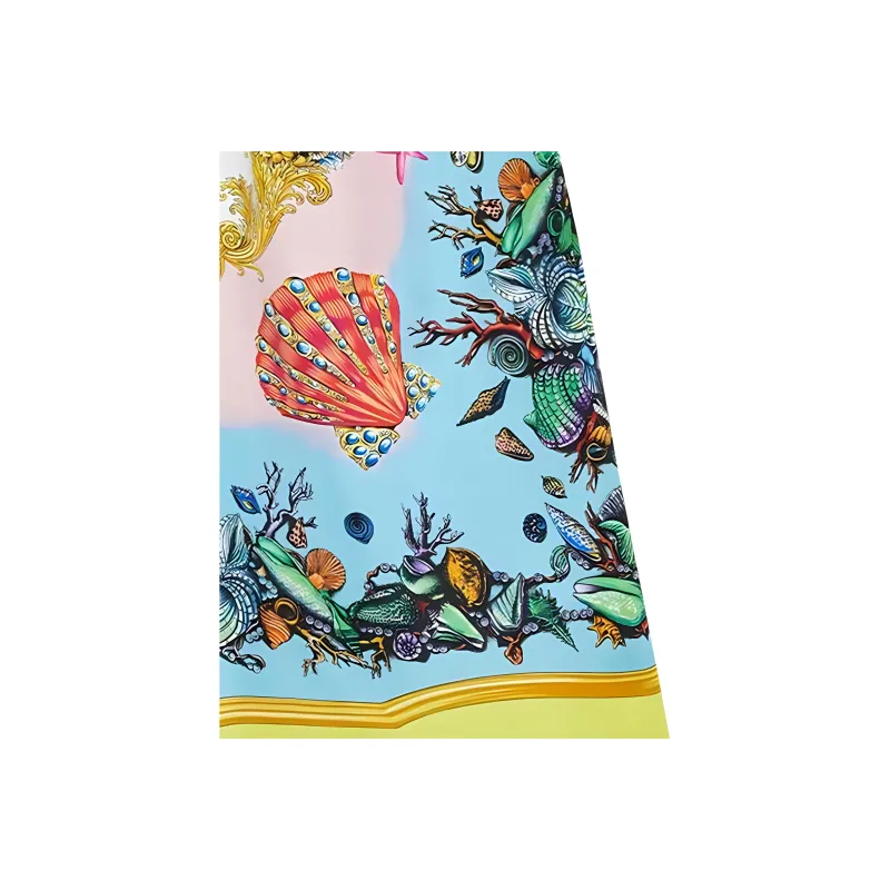 VERSACE Trésor De La Mer Print Silk Shorts-4