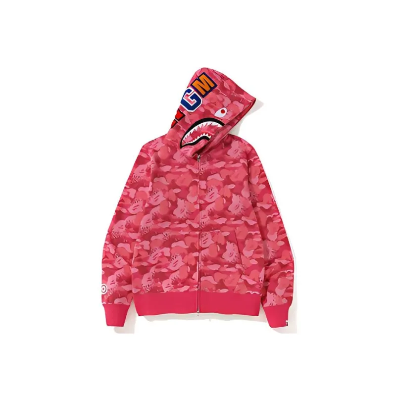 Bape Fire Camo Shark Full Zip Hoodie-0