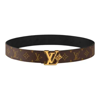 LOUIS VUITTON Coated Canvas Leather Belts Men's Brown Width 4CM