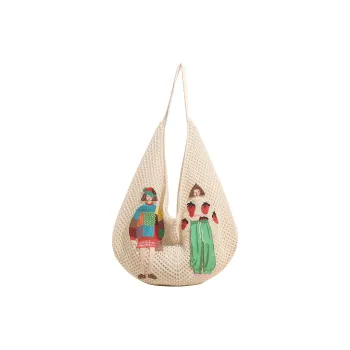 Wenpercy Knitted Fabric Tote Shoulder Bag Regular Women's Multicolor