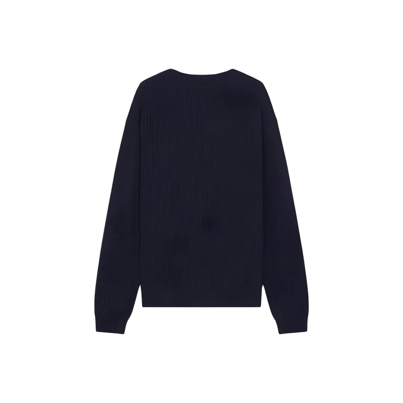 Maison Kitsune Bold Fox Head Patch Knitted Cardigan-1