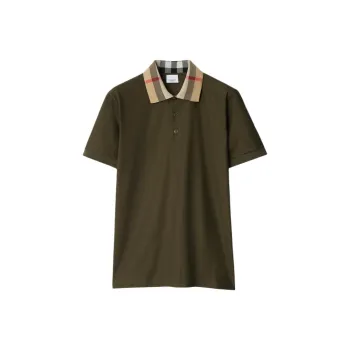 Burberry Checkered collar Cotton Polo Shirt