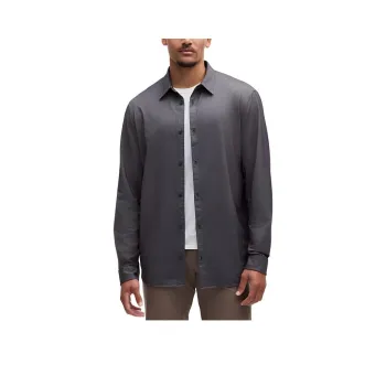 Lululemon CommissionLong Sleeve Shirt Men's Enzyme Dyed Midnight Black