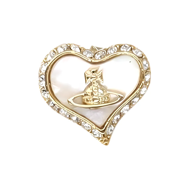 Vivienne Westwood Orb Heart Shaped Embellished Earrings-2