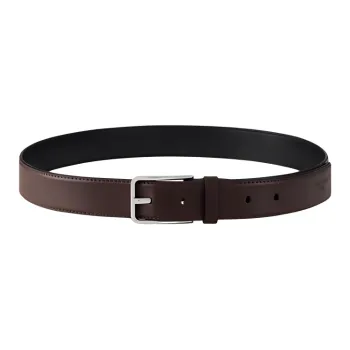 LOUIS VUITTON Leather Belts Men's Brown Width 3CM