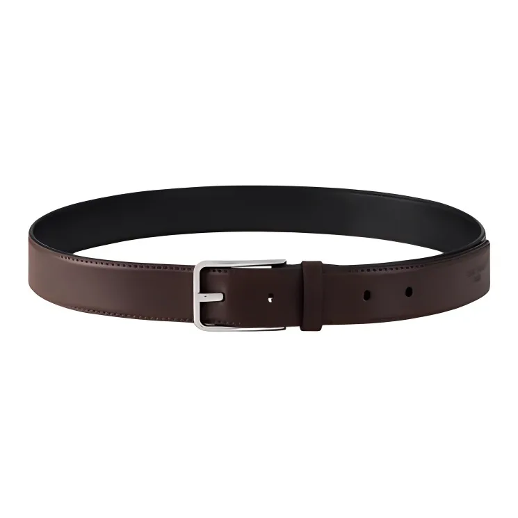 LOUIS VUITTON Leather Belts Men's Brown Width 3CM-0
