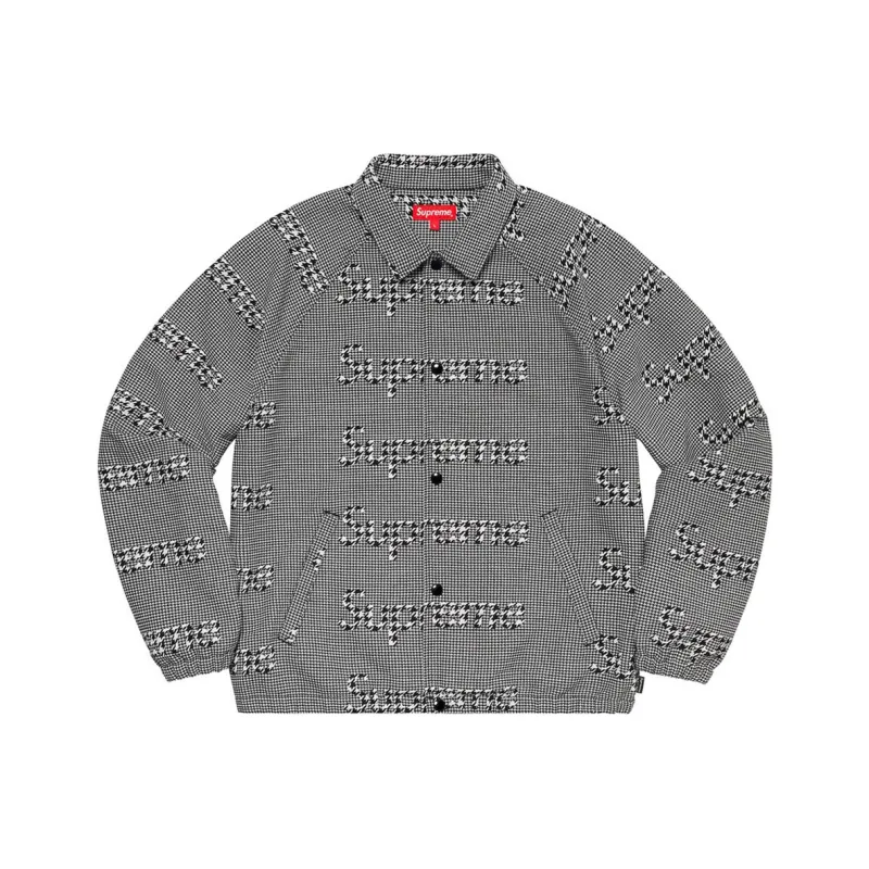 Supreme Houndstooth Logos Snap Front Jacket-4