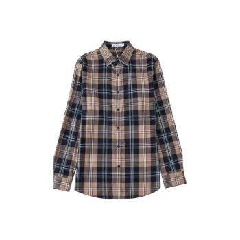 BEN SHERMAN Shirt Men's Yellow Base Green Plaid