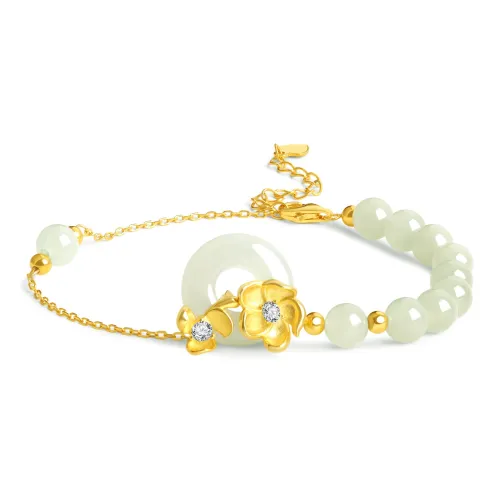 Lao Feng Xiang Hetian Jade Bracelets White Jade/Pale Greenish White Jade Women's