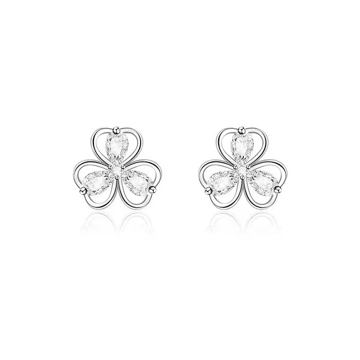 Rhymes S999 Fine Silver Stud Earrings Women's-0