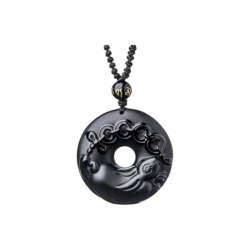 Lingxiang Yurun Obsidian Necklaces Unisex-6