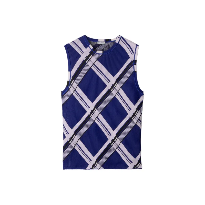 Burberry Plaid-check Ribbed Silk Vest-0