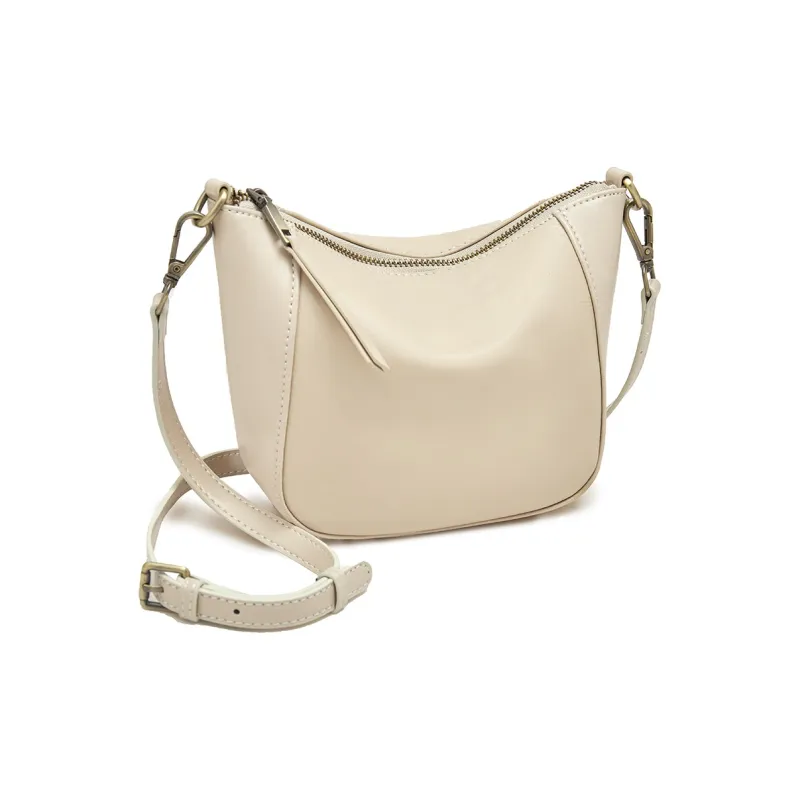 Old Man's Head Top Grain Cow Leather Crossbody Bag Regular Women's Black/White/Lemon/Khaki-9