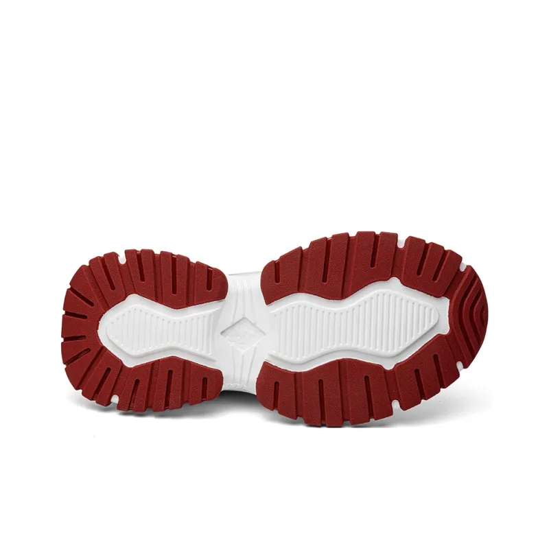 JEEP SPIRIT Anti-Slip Wear-Resistant Breathable Height Increasing Low-Top Chunky Sneakers Men's China Red-13