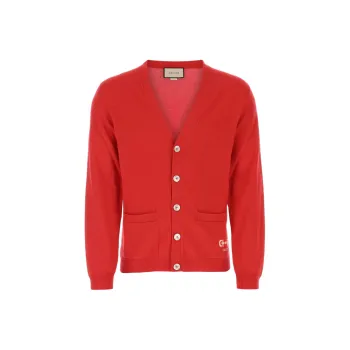 GUCCI Horsebit-Detail V-Neck Cardigan