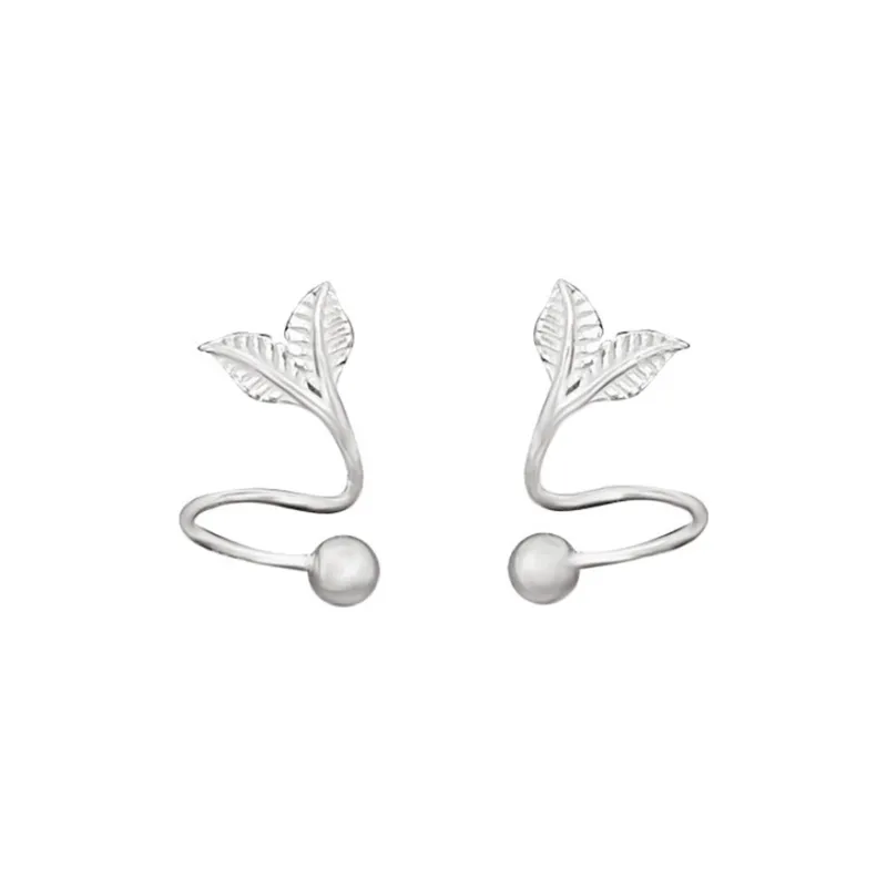 Good Quality S999 Fine Silver Stud Earrings Unisex-0