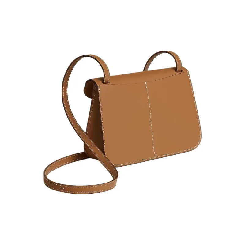 HERMES Halzan Swift Calfskin Shoulder Bag Mini Women's Gold-2