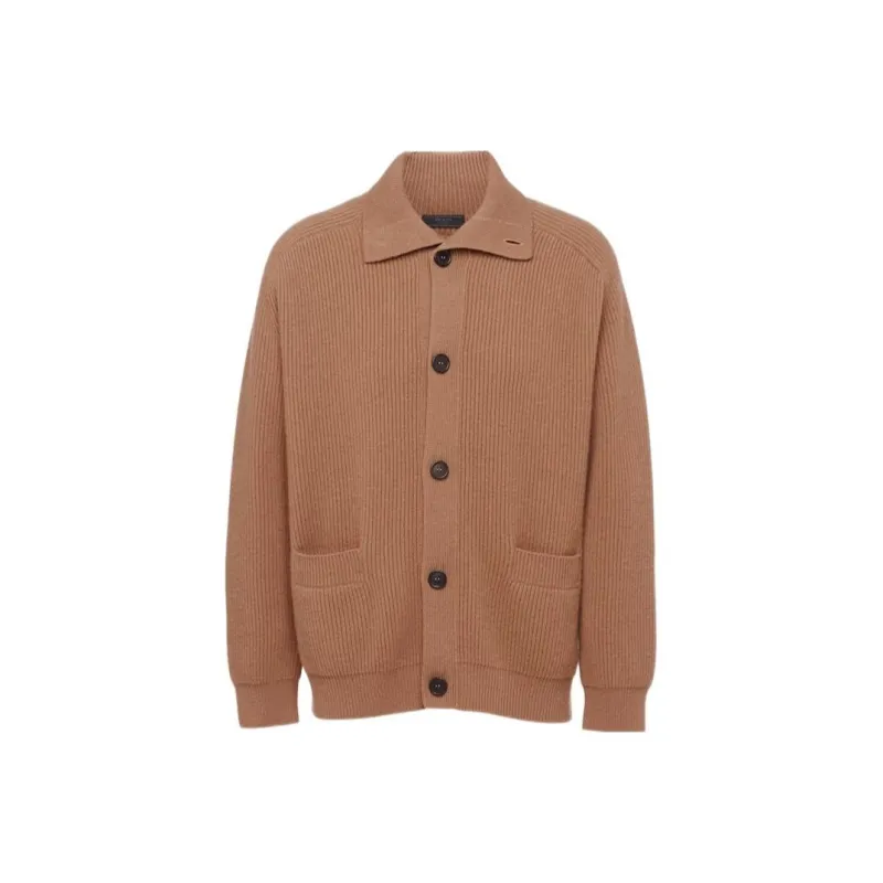 PRADA Ribbed knit Cashmere Cardigan-0