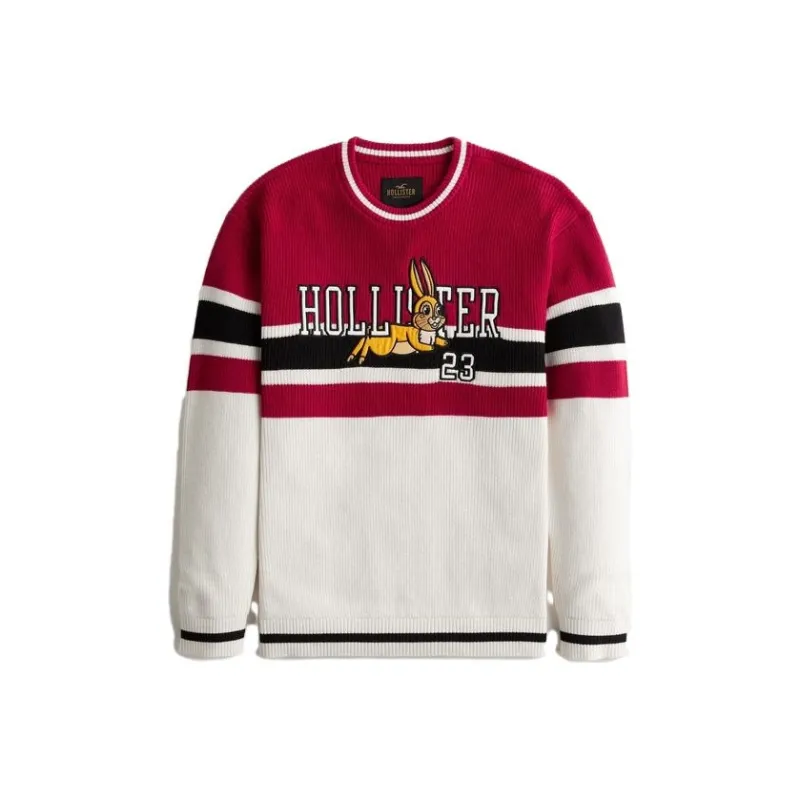 Hollister Sweaters Men Red And Cream-0