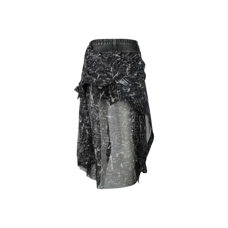 Valeria Obbaco Denim Short Skirts Women's Gray-1