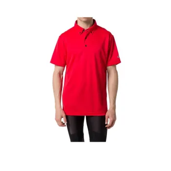 Asics Button-down Polo Shirts Men Red