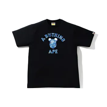 A BATHING APE X Medicom Toy Bearbrick Camo Bear College Tee