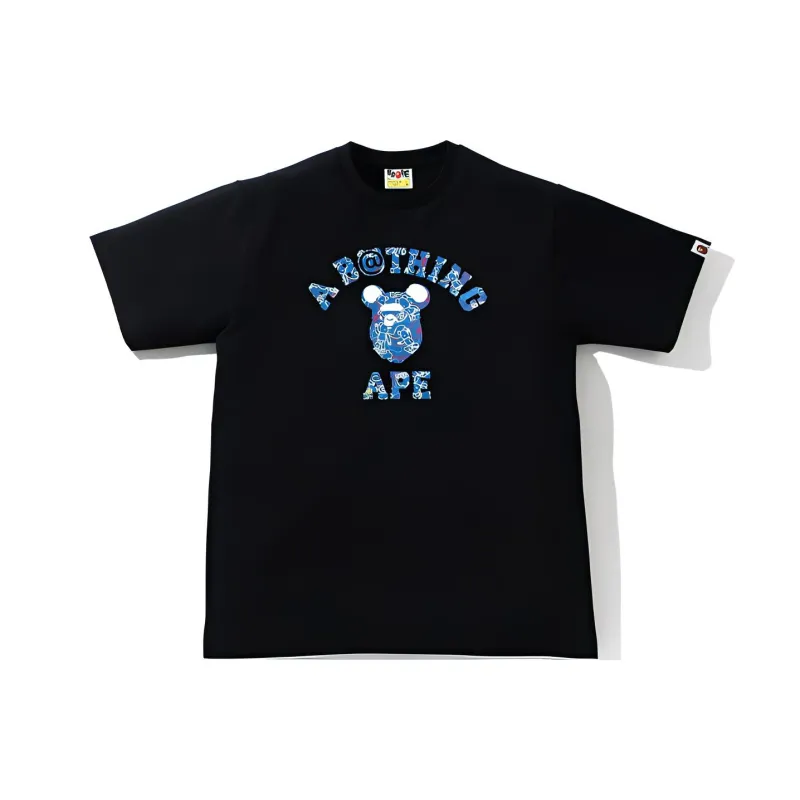 Bape X Medicom Toy Bearbrick Camo Bear College Tee-0