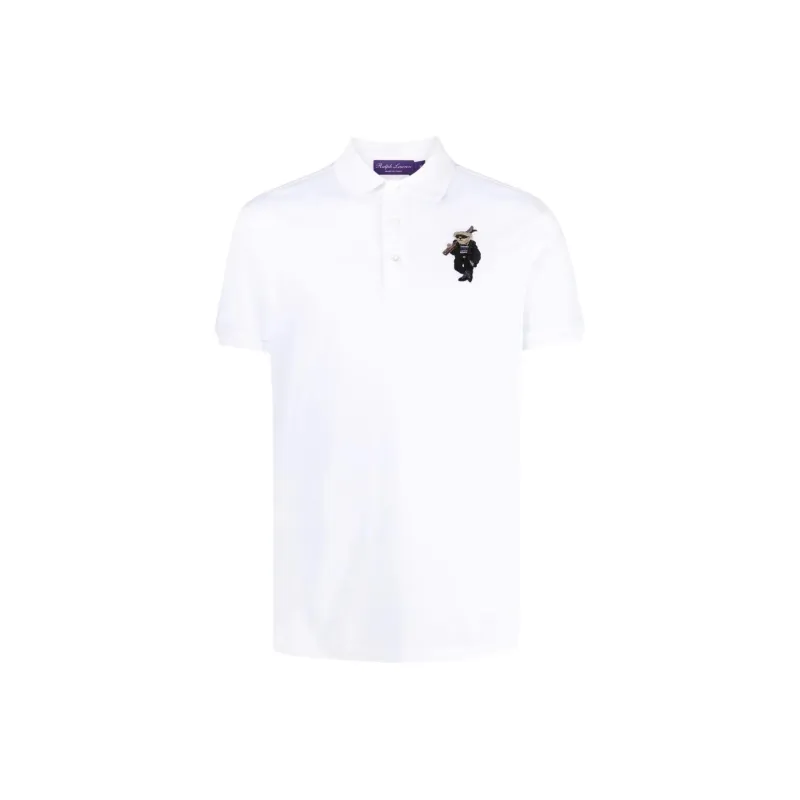 Ralph Lauren Purple Label Polo Bear embroidered Polo Shirt-0