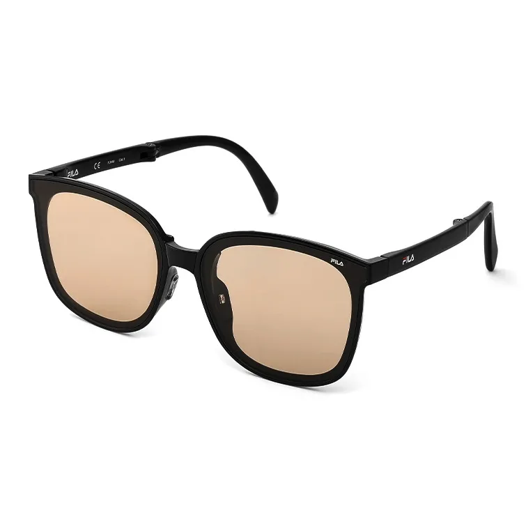 FILA TR/Memory Plastic Cat Eye Sunglasses Unisex Black, Caramel, Milk Tea Gray-10