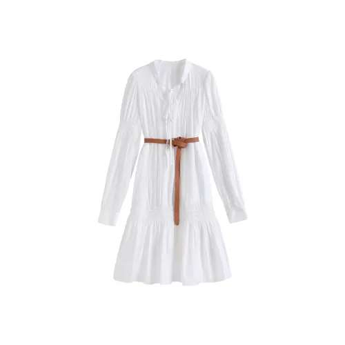 Shuhao Bai Long Sleeved Dress Women's White