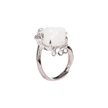 Jade Ink Love Hetian Jade Rings White Jade Unisex