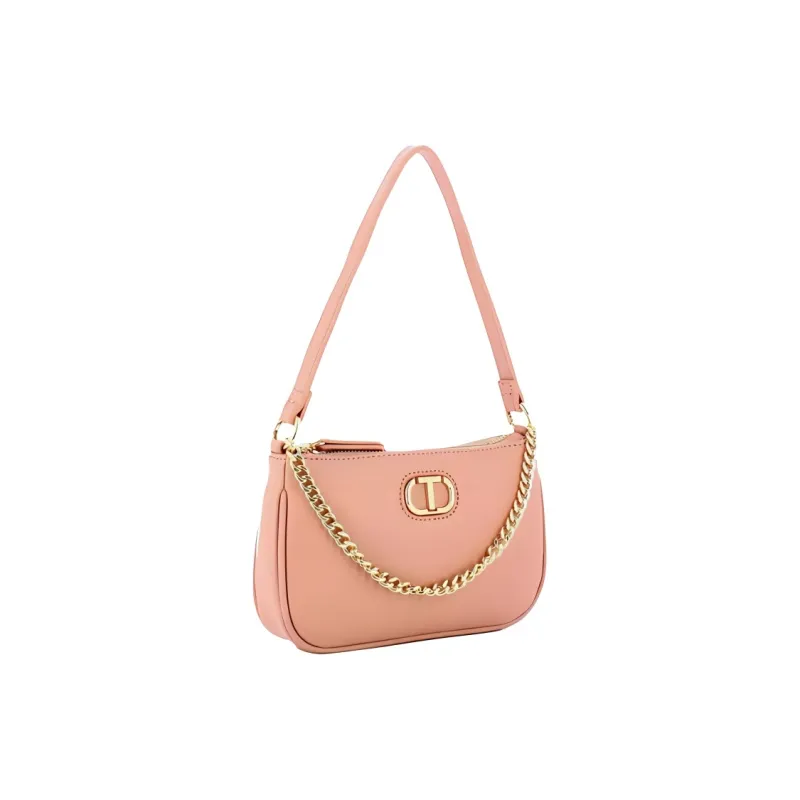 TWINSET MILANO Leather Handbag Shoulder Bag Women's Flesh Pink-3