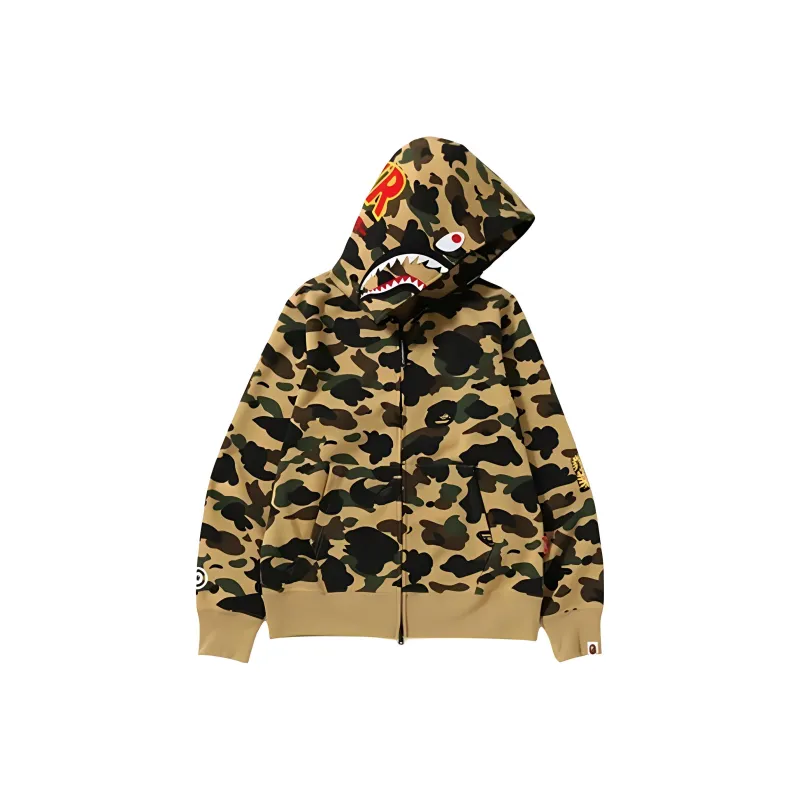 A BATHING APE 1st Camo Windstopper Ponr Shark Full Zip Hoodie-5