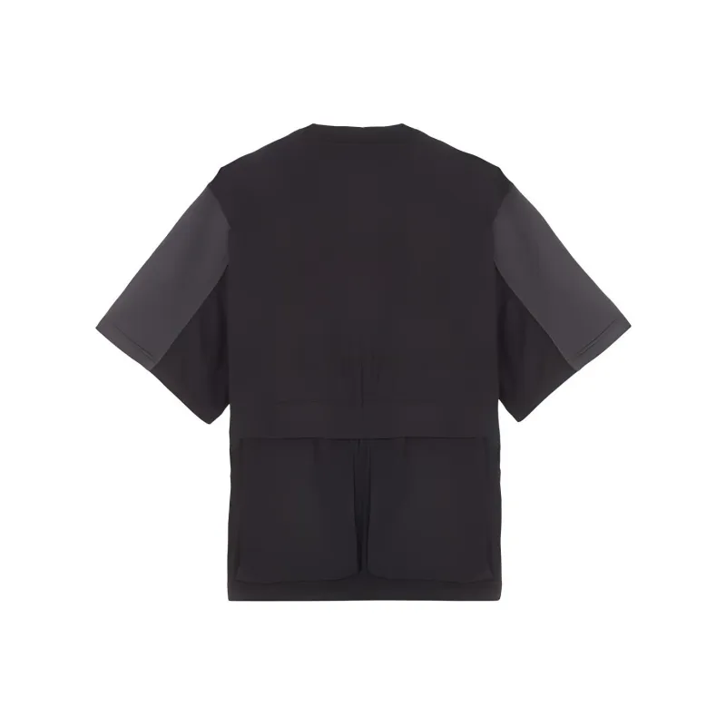 STONE ISLAND Mixed Fabric HYPE TC Series SS23 Cleanfit T Shirt Men's Charcoal Gray-1