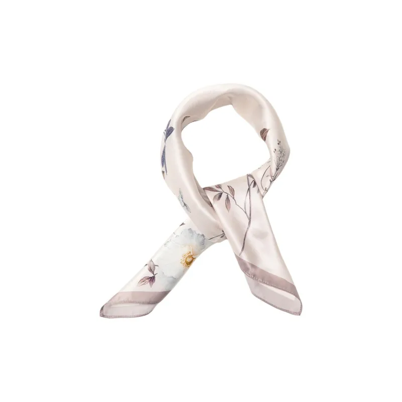 Red Bean Mulberry Silk Scarves Women's-5
