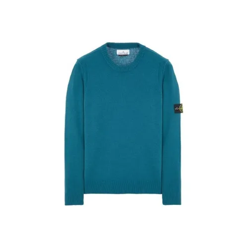 STONE ISLAND Logo Patch Crewneck Knitted Jumper
