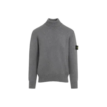 STONE ISLAND Logo Patch Roll Neck Jumper