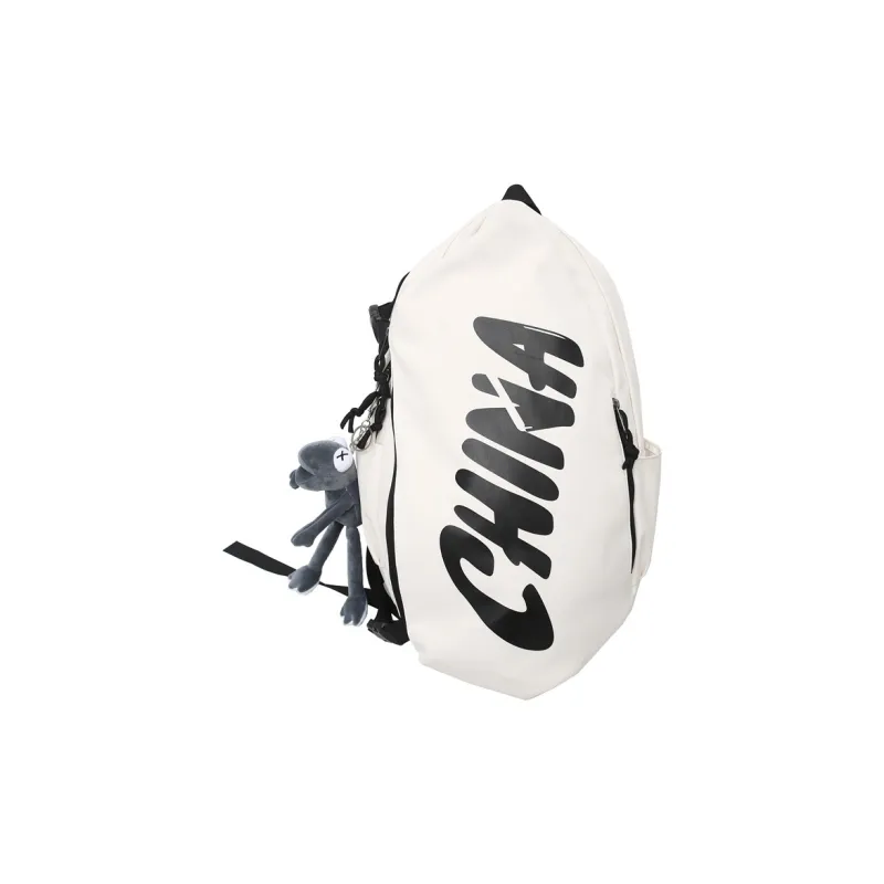 OUZIHUANG Nylon Backpack Unisex Black/White/Pink/Gray-5