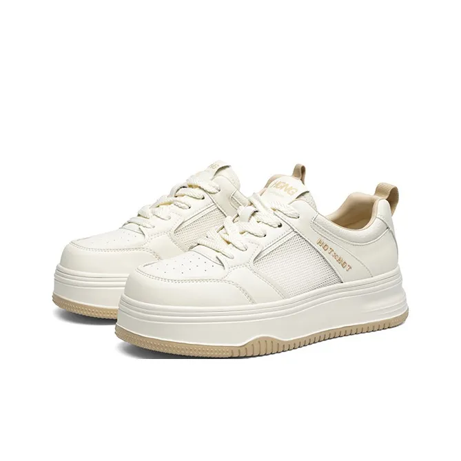 RED DRAGONFLY Anti Slip Wear Resistant Low Top Skateboard Shoes Women's Beige Apricot-3