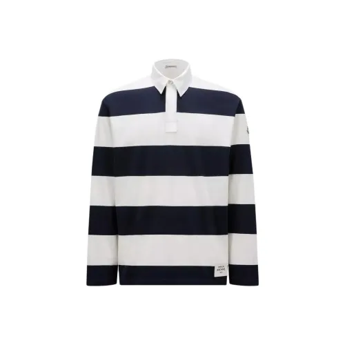 Moncler Striped Long Sleeved Polo Shirt