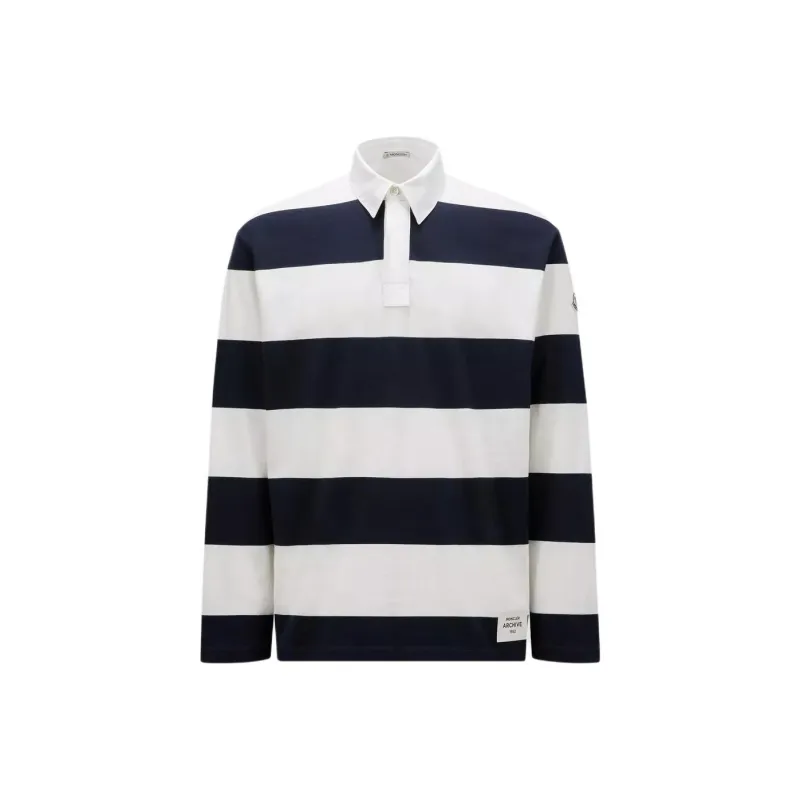 Moncler Striped Long Sleeved Polo Shirt-0