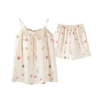 XIAFENYAN Pajama Set Women's Apricot