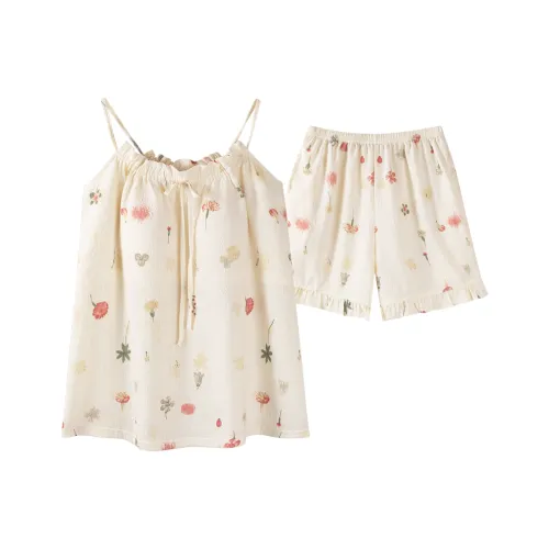 XIAFENYAN Pajama Set Women's Apricot