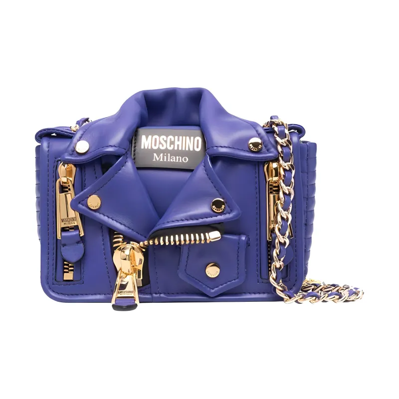 MOSCHINO Lambskin Shoulder Bag Crossbody Bag Regular Women's Purple-0
