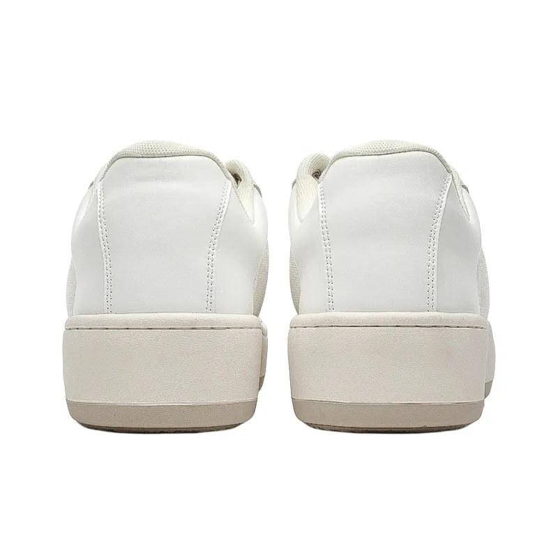 MUPPLE Lightweight Height Increasing Low Top Skateboard Shoes Unisex White-4