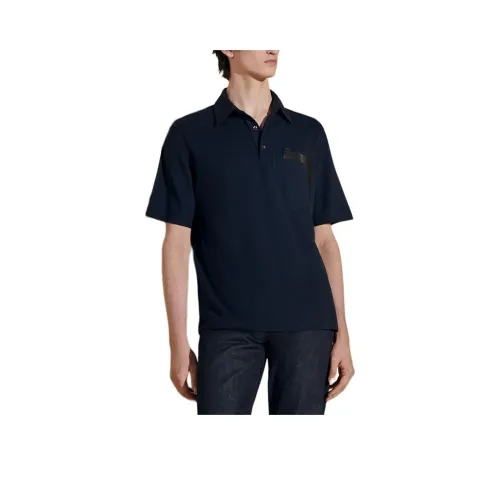 HERMES SS24 Polo Shirt Men's Marine Blue