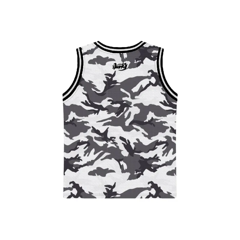 FireMonkey Basketball Jersey Unisex Camouflage Gray-1