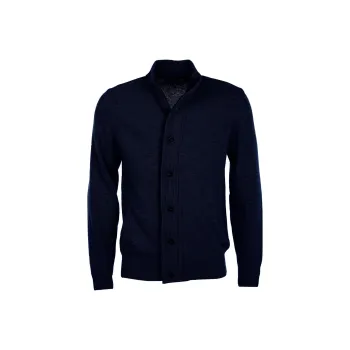 BARBOUR Logo Patch Button-Up Cardigan