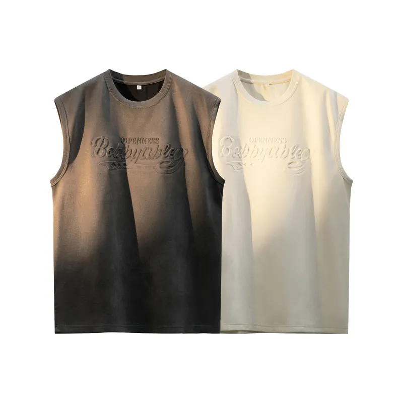 BOBBY ABLEY Versatile Loose Fit Straight Fit Letter Moisture Wicking Sleeveless Tank Top Unisex-38